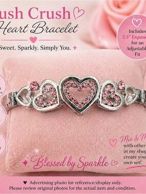 paparazzi Pink Heart Sparkle Bracelet